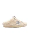 Golden Goose Sabot Natural Shearling Sneaker  In Beige In Nude