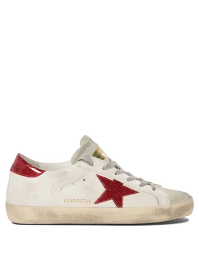 Golden Goose Superstar Distressed Sneakers For Women In White