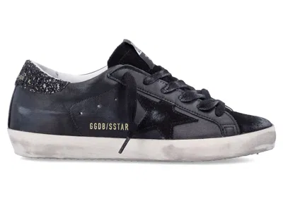 Pre-owned Golden Goose Superstar Glitter Heel (women's) Sneakers In Black