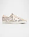 Golden Goose Superstar Glitter Leather Low-top Sneakers In Silver/pink/light Pi