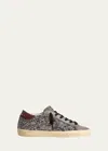 Golden Goose Superstar Glitter Leather Low-top Sneakers In Sliver/black/gray