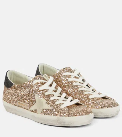 Golden Goose Superstar Glitter Sneakers In Antracitebeige
