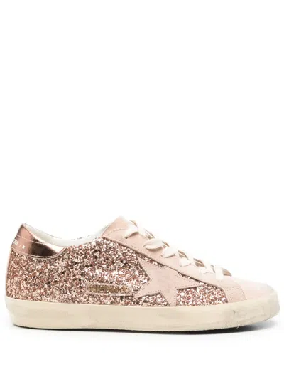 Golden Goose Superstar Glitter Sneakers In Pink
