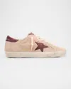 Golden Goose Superstar Glitter Suede Low-top Sneakers In Moonlightburgundy