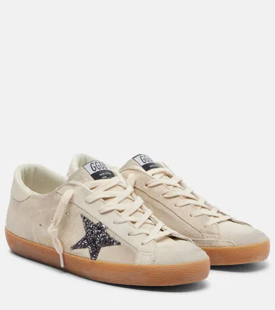 Golden Goose Super-star Glitter Suede Sneakers In Multi