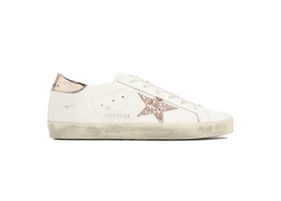 Pre-owned Golden Goose Superstar Glitter (women's) Sneakers In White/rose Gold In Multi
