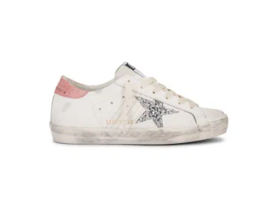 Pre-owned Golden Goose Superstar Glitter (women's) Sneakers In White/silver/pink