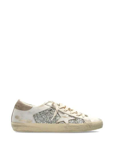 Golden Goose Super-star Glitter-detail Sneakers In White