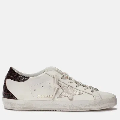 Pre-owned Golden Goose Superstar Grey Leather Sneakers Eu37.5 In Gray