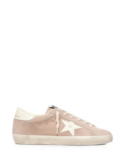 Golden Goose Super-star In Powder-pink Suede With White Star