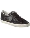 Golden Goose Textured Star Design Sneakers With Sparkling Accents In Black
