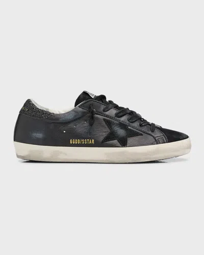 GOLDEN GOOSE SUPERSTAR LEATHER GLITTER LOW-TOP SNEAKERS
