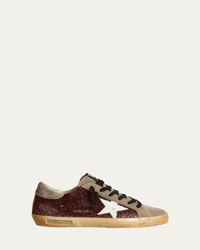 Golden Goose Super-star Genuine Calf Hair Low Top Sneaker In Chocolate/taupe/silver