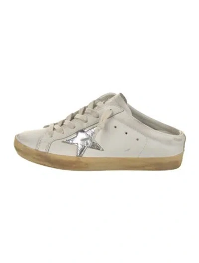 Pre-owned Golden Goose Super-star Leather Mules In White