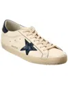 Golden Goose Dark Blue Superstar Sneakers In White