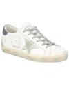 Golden Goose Super Star Leather Upper And Heel Suede Star And Spur In White