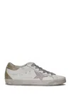 Golden Goose Deluxe Brand Premium White Leather Sneakers With Glitter Accents In White