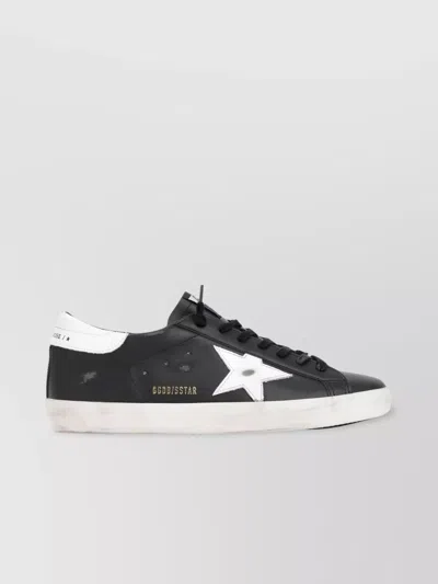 Golden Goose Superstar Leather Sneakers Perforated Side In Black