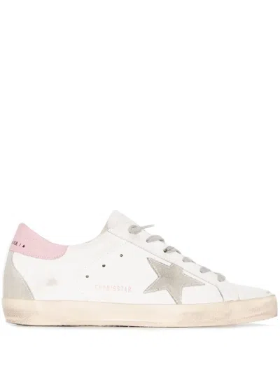 Golden Goose Superstar Leather Upper And Heel Suede Star And Spur Cream Sole Sneakers In Multi