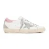 Golden Goose Super-star Sneakers In Nappa Leather With Suede Star And Pink Leather Heel Tab Shoes In White