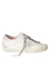 Golden Goose Super-star Sneakers In Nappa Leather With Suede Star And Pink Leather Heel Tab Shoes In White