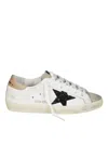 Golden Goose Superstar Leathere Upper Glitter Star Sneaker In White