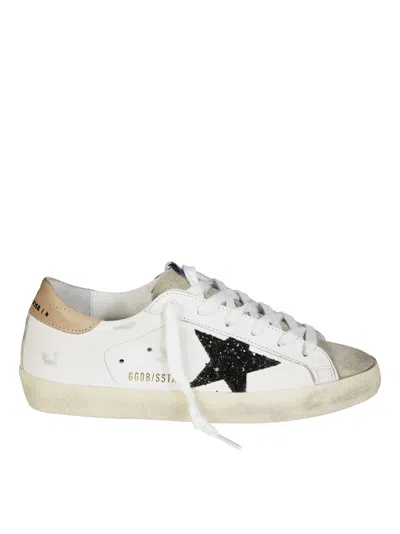 Golden Goose Superstar Leathere Upper Glitter Star Sneaker In White
