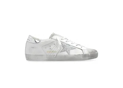Pre-owned Golden Goose Superstar Metallic Glitter (women's) Sneakers In White/silver