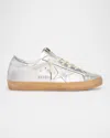 Golden Goose Superstar Metallic Leather Low-top Sneakers In Silver