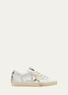 Golden Goose Superstar Metallic Stud Low-top Sneakers In White Silver Gold