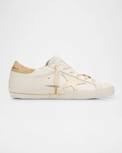 Golden Goose Superstar Mixed Leather Charm Low-top Sneakers In White/shearling/silver Metallic