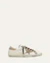 Golden Goose Superstar Mixed Leather Low-top Sneakers In Creamy White/taupe