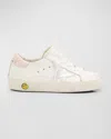 GOLDEN GOOSE SUPERSTAR MIXED LEATHER LOW-TOP SNEAKERS, TODDLERS/KIDS