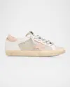 Golden Goose Superstar Mixed Leather Low-top Sneakers In Whitepinkbeige