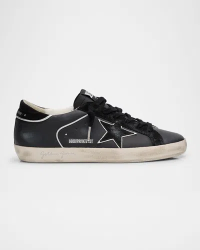 Golden Goose Superstar Mixed Leather Low-top Sneakers With Metallic Piping In Multi