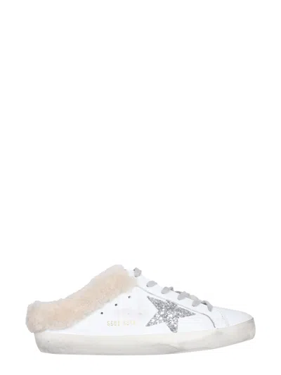 Golden Goose Super-star Sabot Leather Upper Glitter Star Shearl In 10224