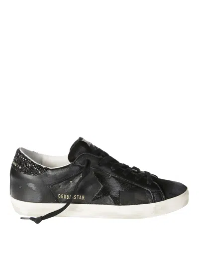 Golden Goose Superstar Nappa Upper Suede Sneakers In Black