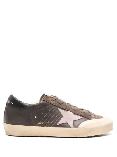 Golden Goose Superstar Panelled Sneakers In Brown