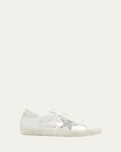 Golden Goose Superstar Pearly Glitter Low-top Sneakers In Optic White Silver
