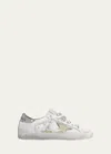 Golden Goose Superstar Pearly Glitter Low-top Sneakers In White Silver Plat