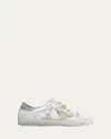 Golden Goose Superstar Pearly Glitter Low-top Sneakers In White Silver Platinum