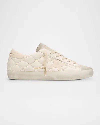 Golden Goose Superstar Pearly Quilted Leather Low-top Sneakers In Whitebeige
