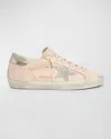 Golden Goose Superstar Pearly Stud Leather Low-top Sneakers In Light Pink Ice Platinum