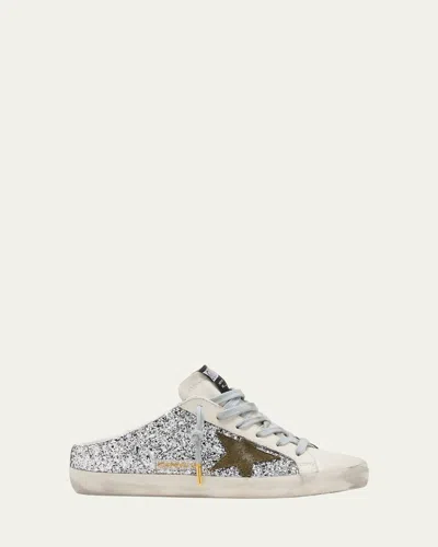 Golden Goose Superstar Sabot Glitter Slide Sneakers In Animal Print