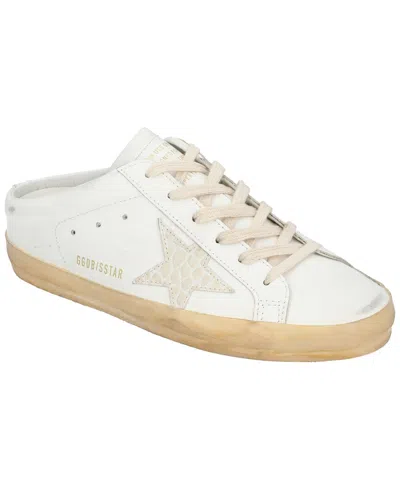 Golden Goose Superstar Sabot Leather Sneaker In Natural White/silver