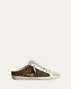 Golden Goose Womens Dk.brn Com Superstar Sabot 80189 Leather Trainers In Leopard
