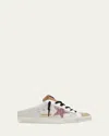 Golden Goose Superstar Sabot Net Glitter Slide Sneakers In Silver Tabacco Pink