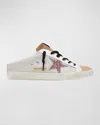 Golden Goose Superstar Sabot Net Glitter Slide Sneakers In Silver Tabacco Pink