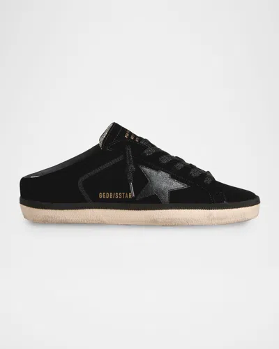 Golden Goose Super-star Sabot Velvet Slip-on Sneakers In Black