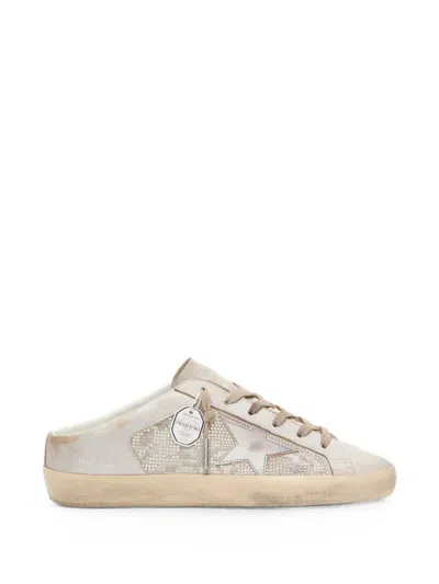 Golden Goose Super-star Sabots Ltd In Swarovski With Metallic Silver Leather Star Sneakers In Gray